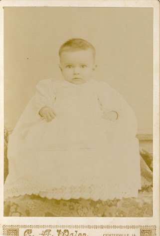 Unknown infant.  (from Boileau Family Collection)G(?) A Wales Photography, Centerville Iowa.   (Submitter : Steve Larson)